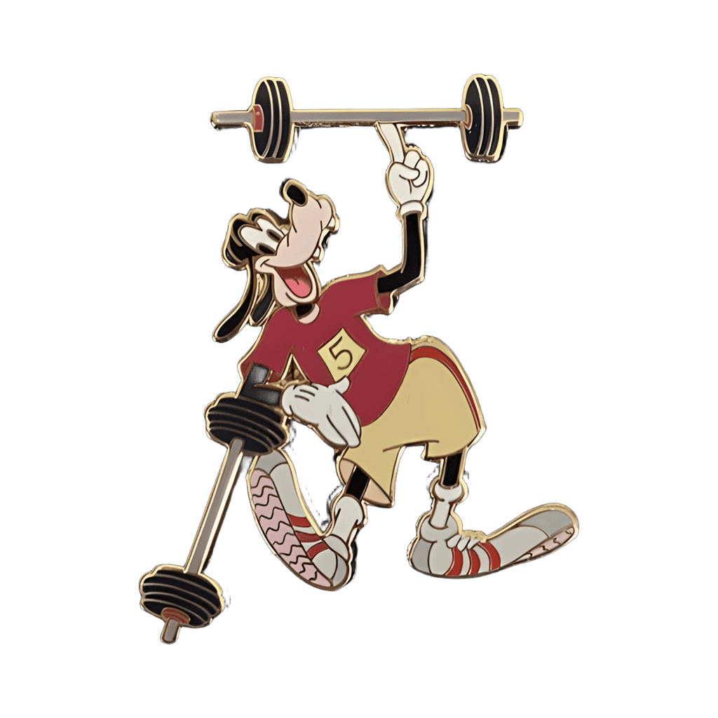 Weightlifting Disney pin
