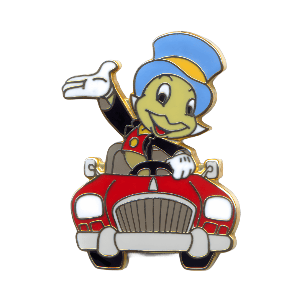 Jiminy Cricket in a Red Car Disney pin