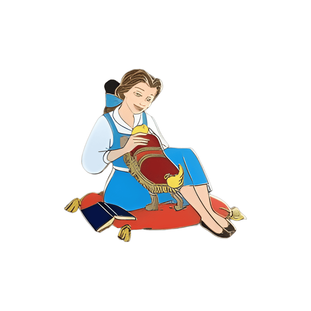 Belle and Sultan Footstool Disney pin