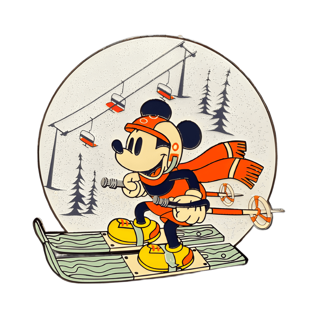 Mickey Mouse Skiing Glitter Disney pin