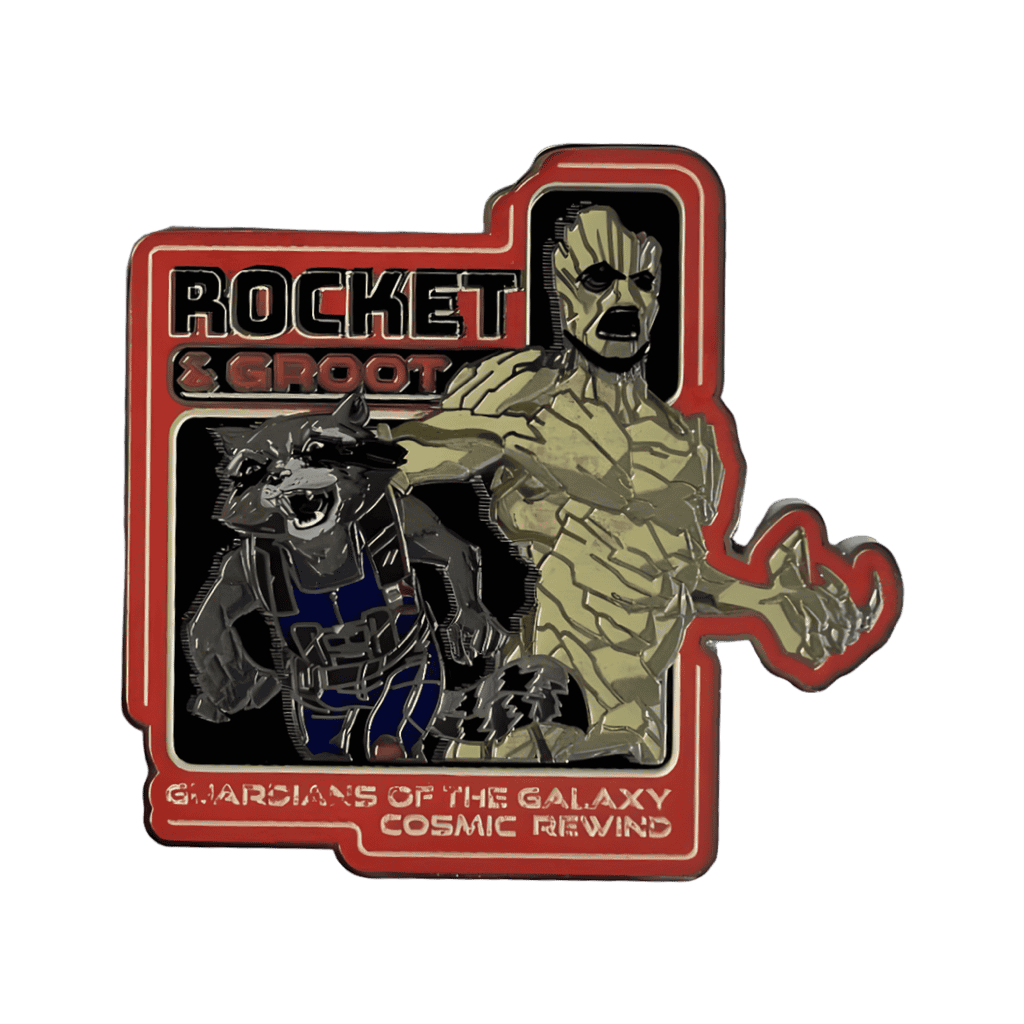 Rocket and Groot on a cosmic rewind pin Disney pin
