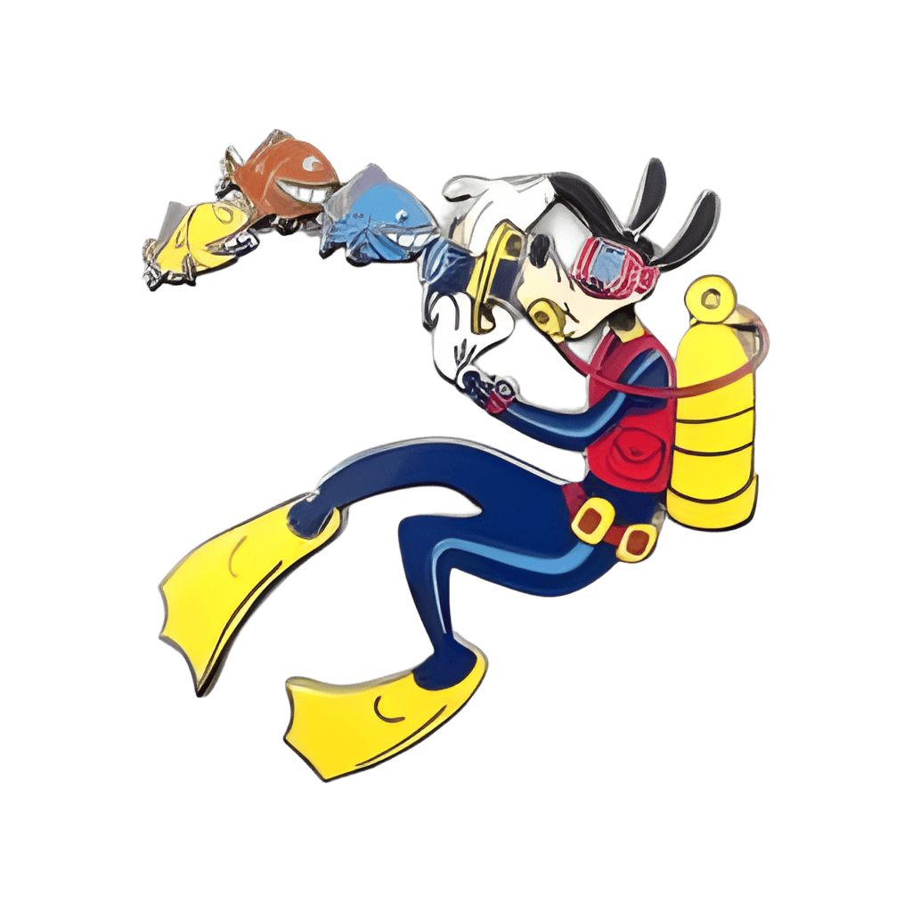 Goofy Taking Pictures of Fish Disney pin