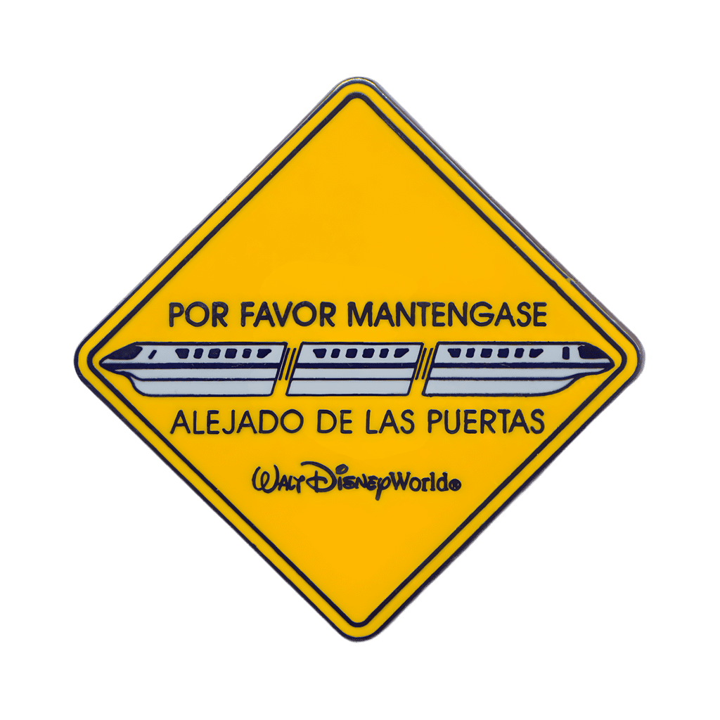 Monorail Caution Sign Disney pin