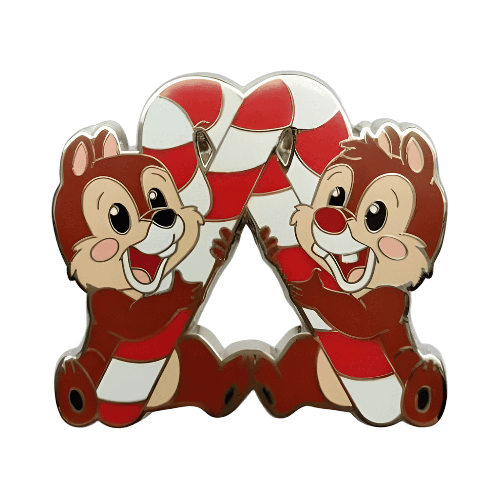 Chip & Dale with Candy Canes Disney pin