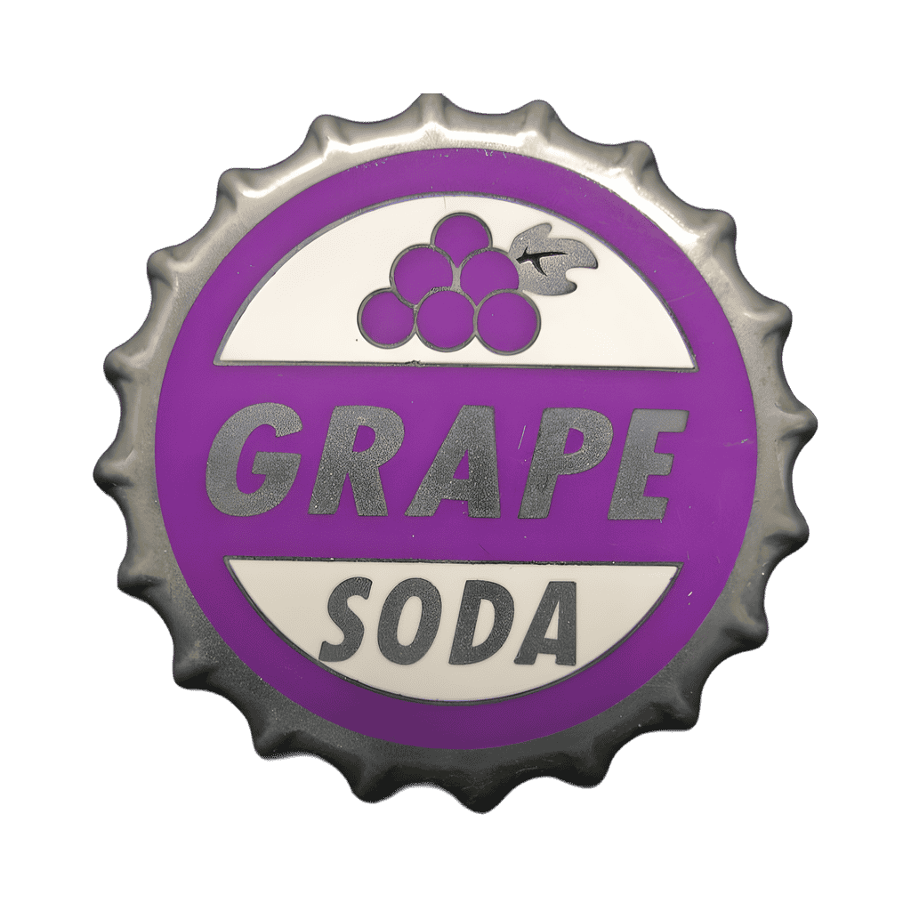 Ellie's Badge: Grape Soda Bottle Cap Disney pin