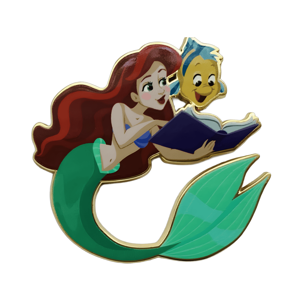 Ariel and Flounder with Book Disney pin