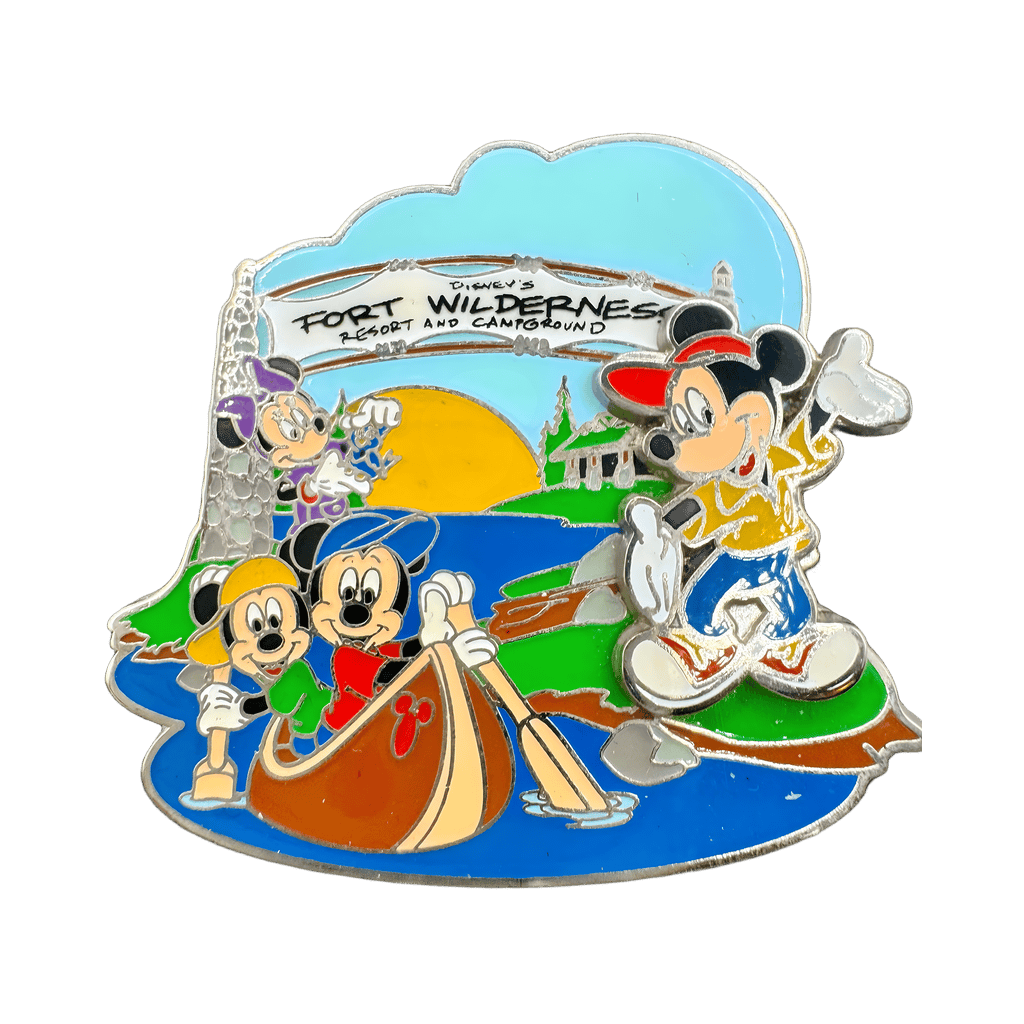 Mickey, Minnie, and His Nephews Canoeing Disney pin