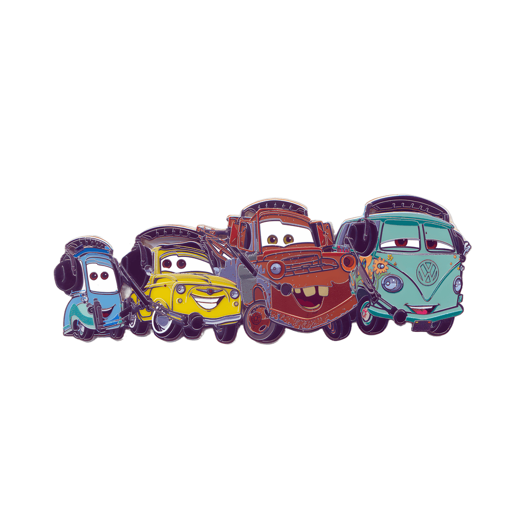 Racing Team McQueen - Guido, Luigi, Mater, Fillmore Disney pin