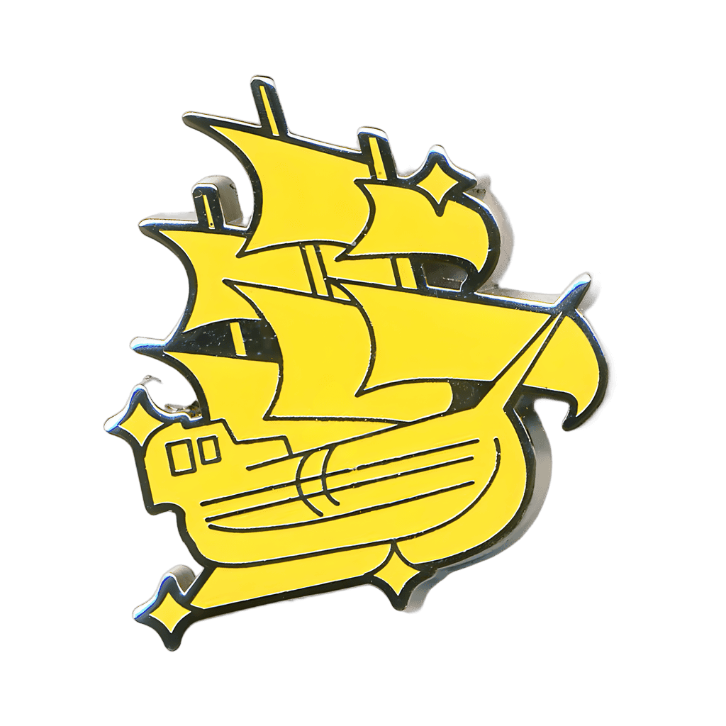 Golden Yellow Pirate Ship Disney pin