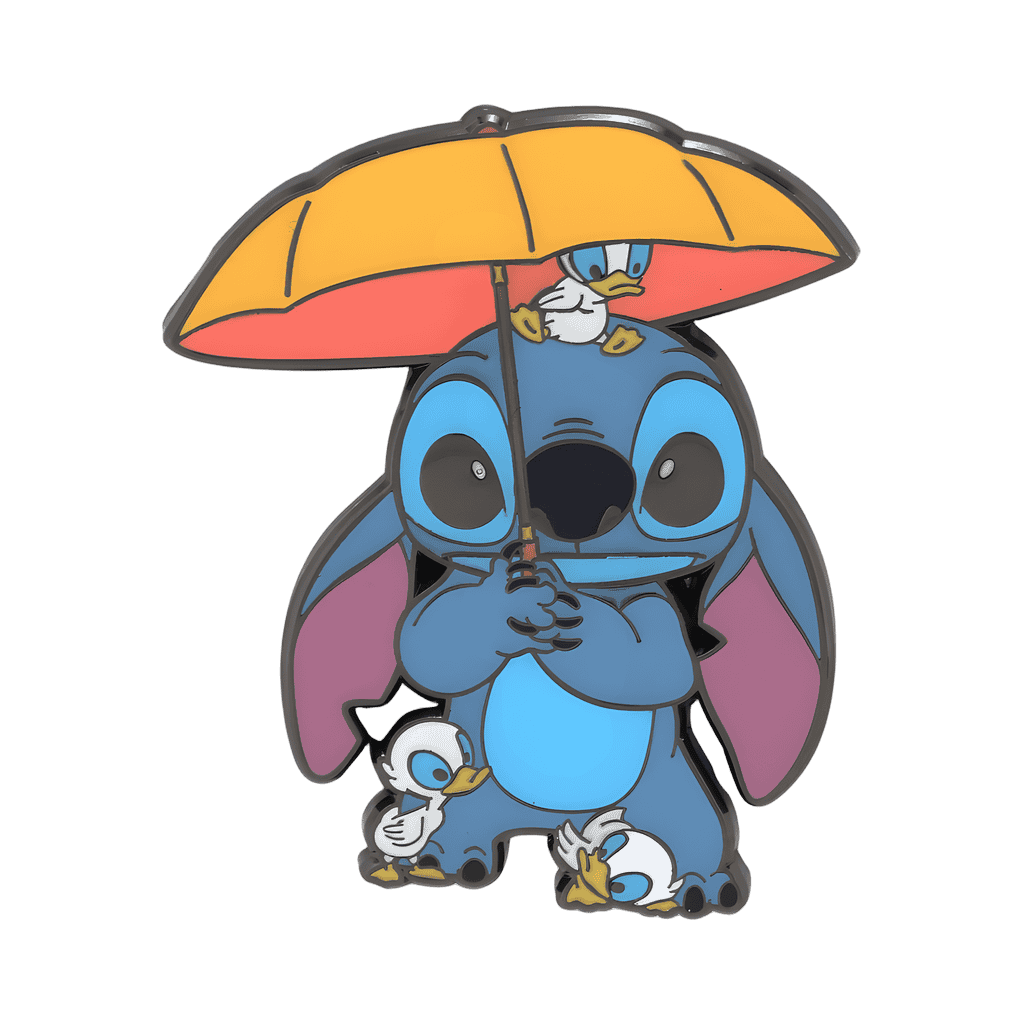 Stitch Holding an Umbrella with 3 Ducklings Underneath Disney pin