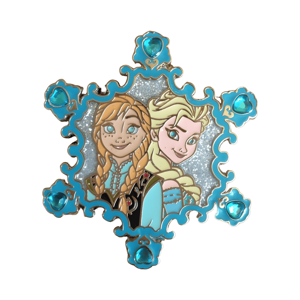 Anna & Elsa Jeweled Snowflake Pin Disney pin