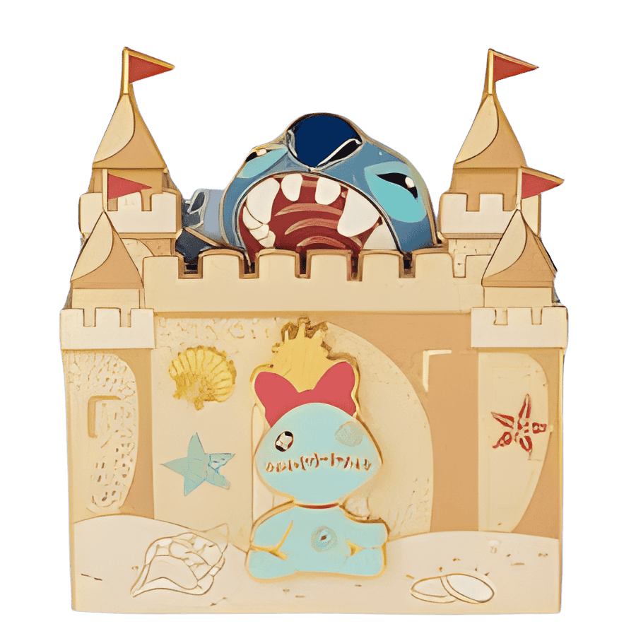 Stitch and Scrump Sandcastle Disney pin