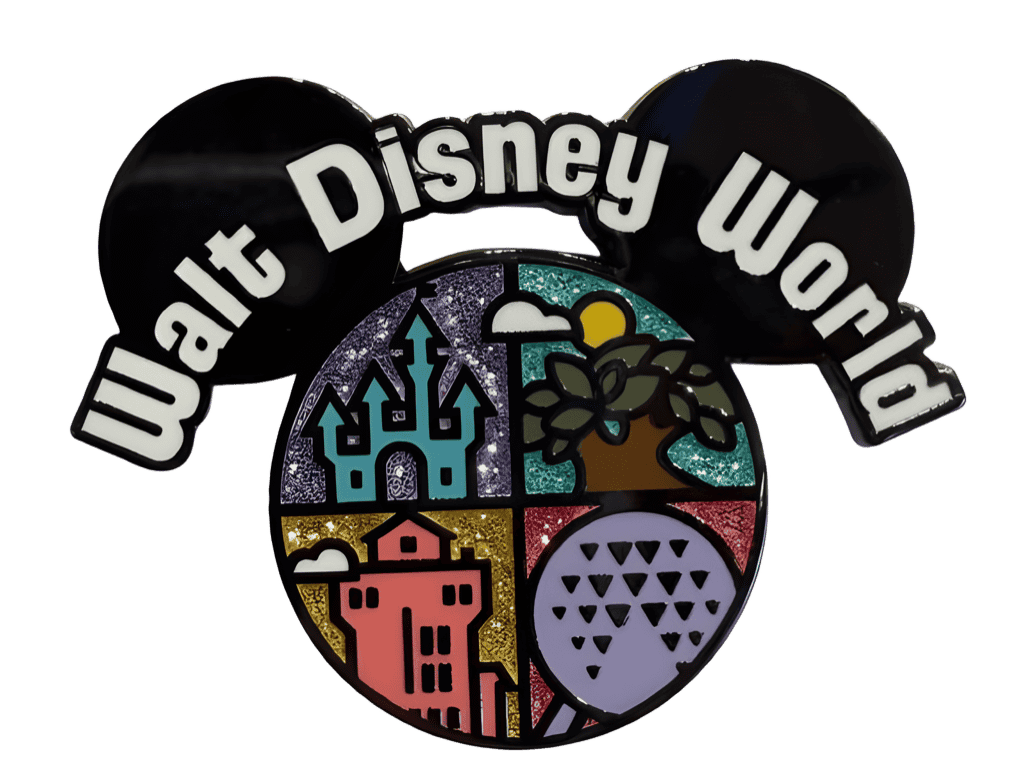 WDW Four Parks with Glittery Skies Disney pin