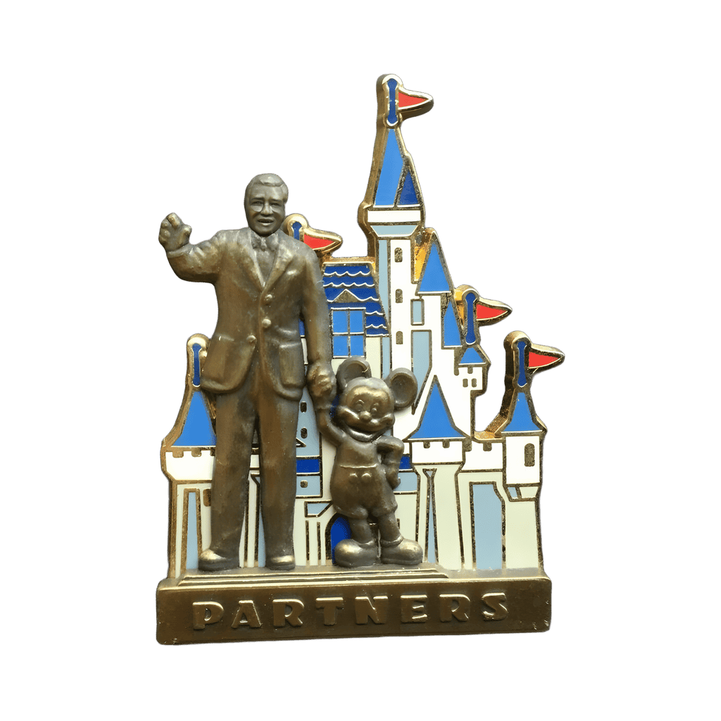Walt Disney and Mickey Mouse in front of Cinderella's Castle Disney pin