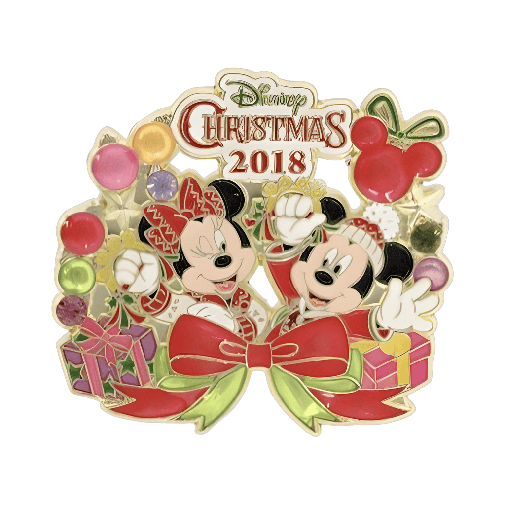 Mickey and Minnie Wreath with Gems Disney pin