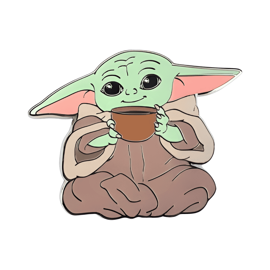 Grogu sipping soup Disney pin