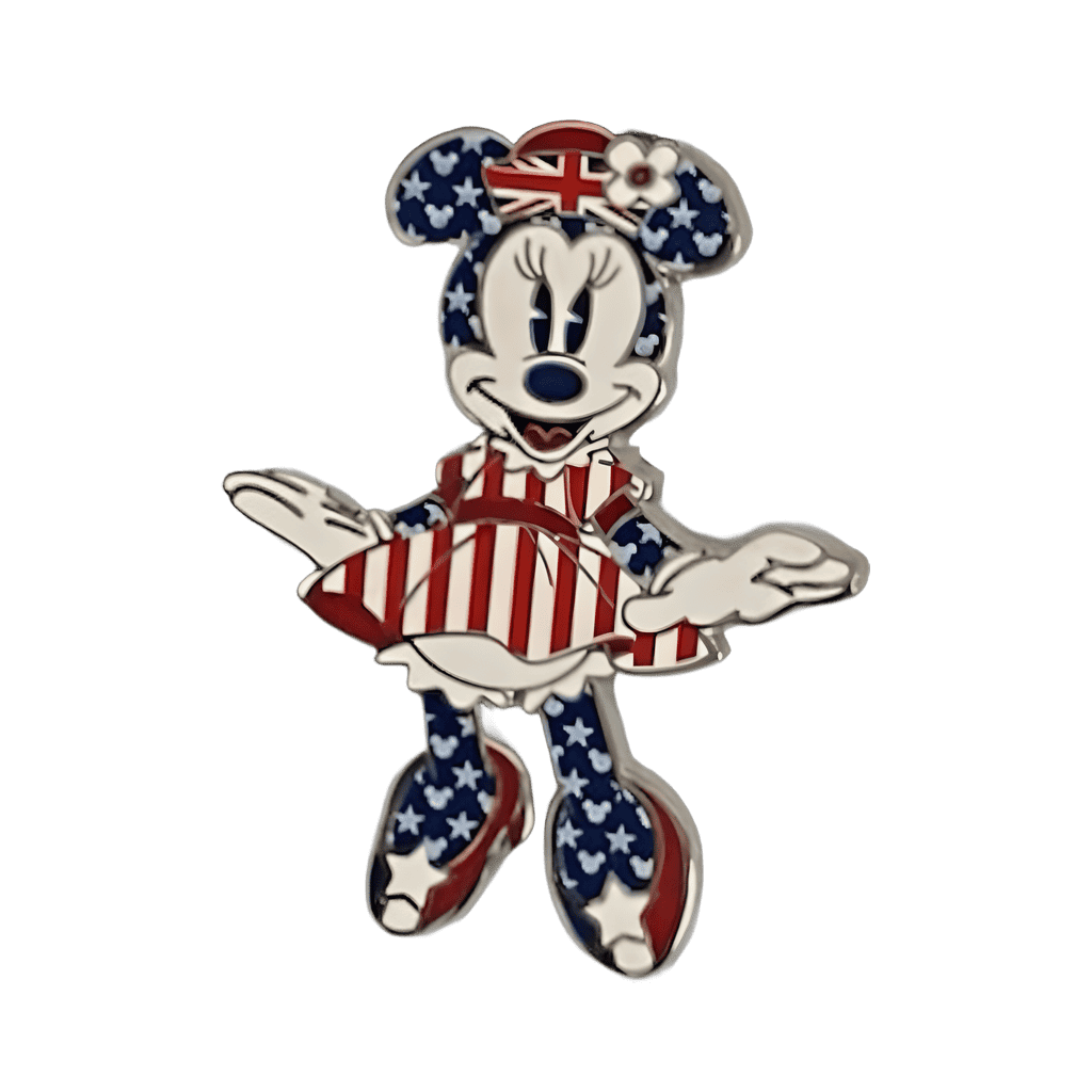 American/French/British Flags Minnie Disney pin