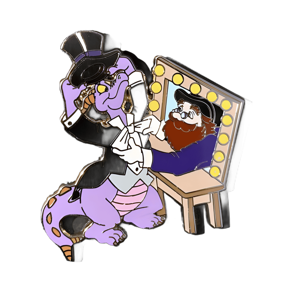 Figment and Dreamfinder at dressing room mirror Disney pin