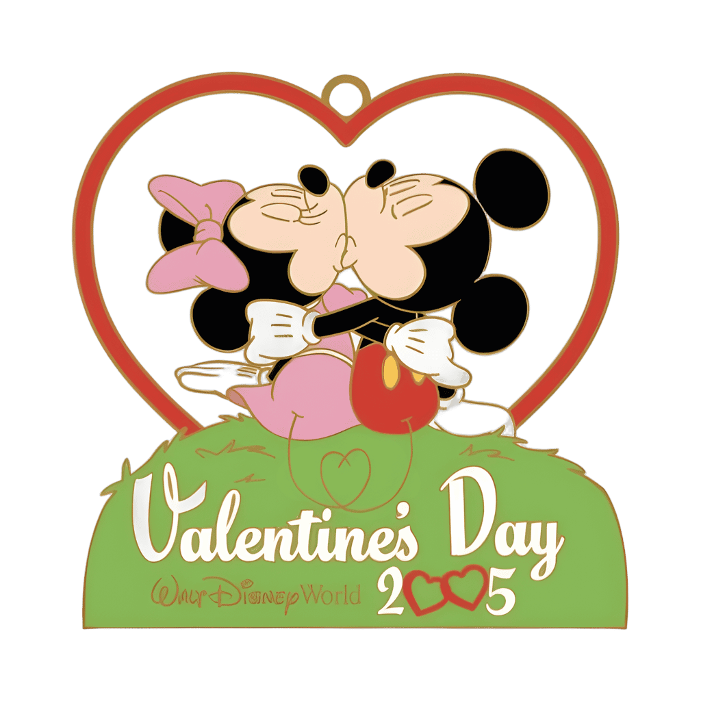 Valentine's Day 2005 Lanyard Medal — Mickey and Minnie Kissing Disney pin