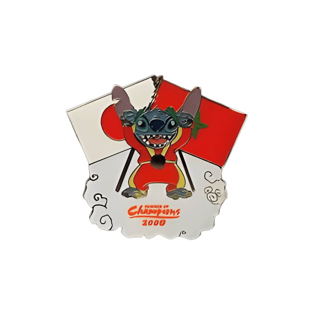 Stitch with Japanese and Moroccan Flags Disney pin