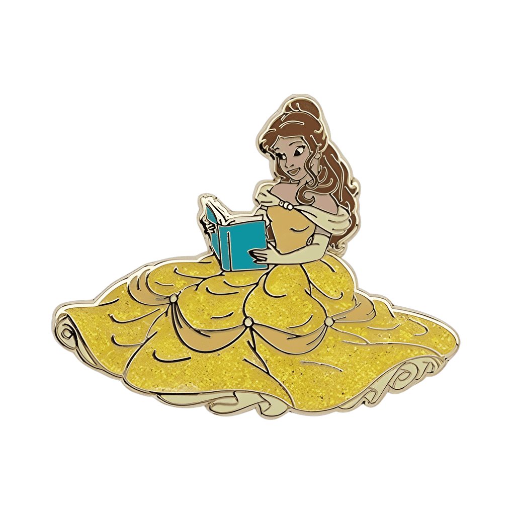 Belle With Blue Book Glitter Dress Disney pin