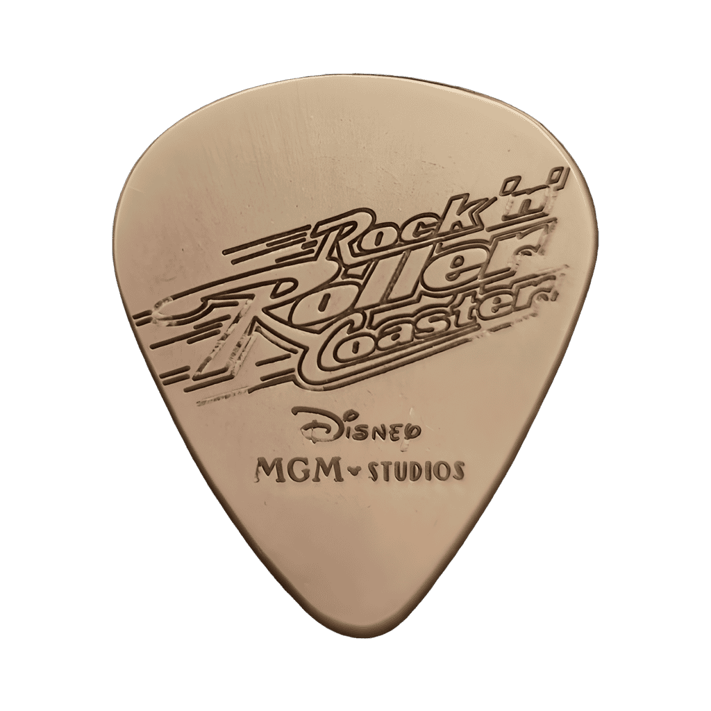 Rock 'n' Roller Coaster Engraved Guitar Pick — MGM-Studios Version Disney pin