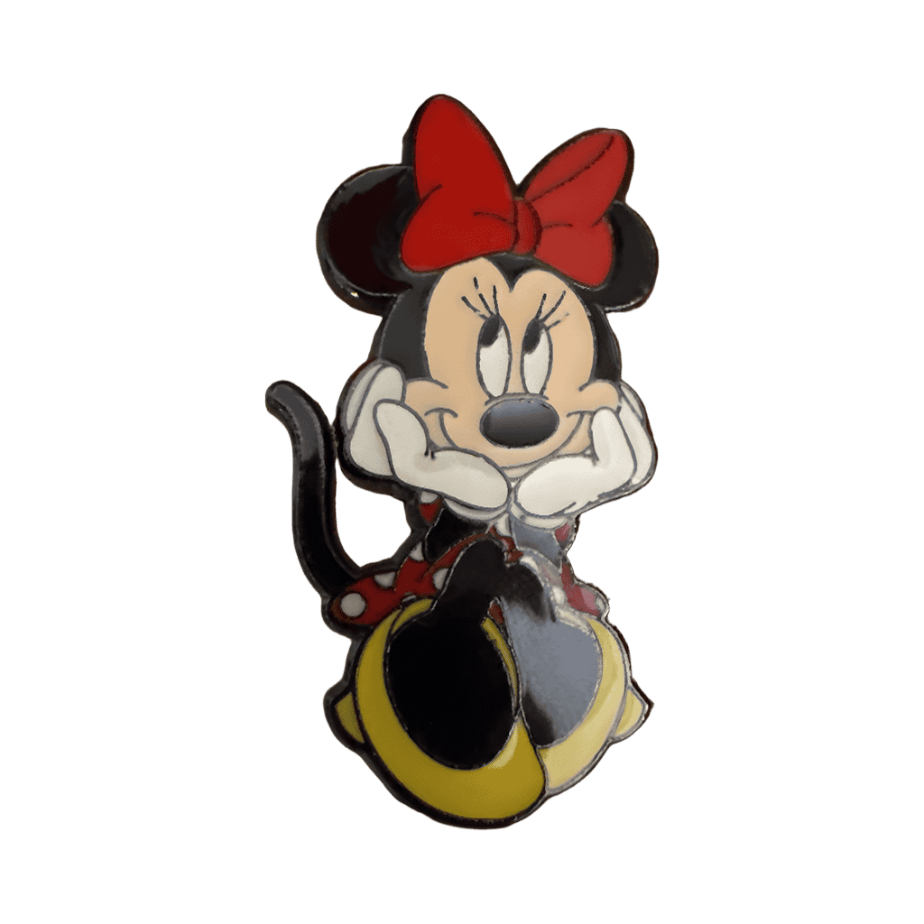 Minnie Mouse with elbows on knees Disney pin