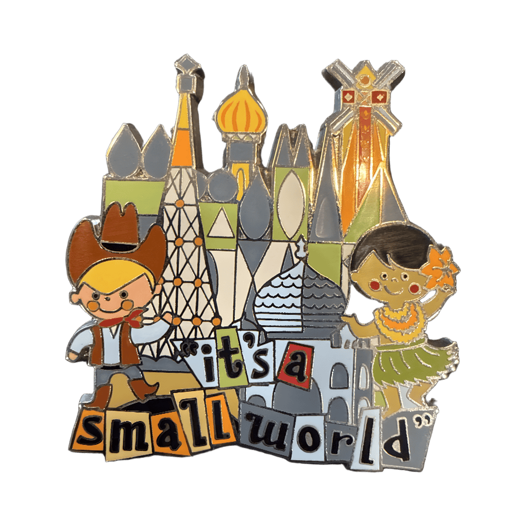 Cowboy & Hula Dancer it's a small world Logo Disney pin