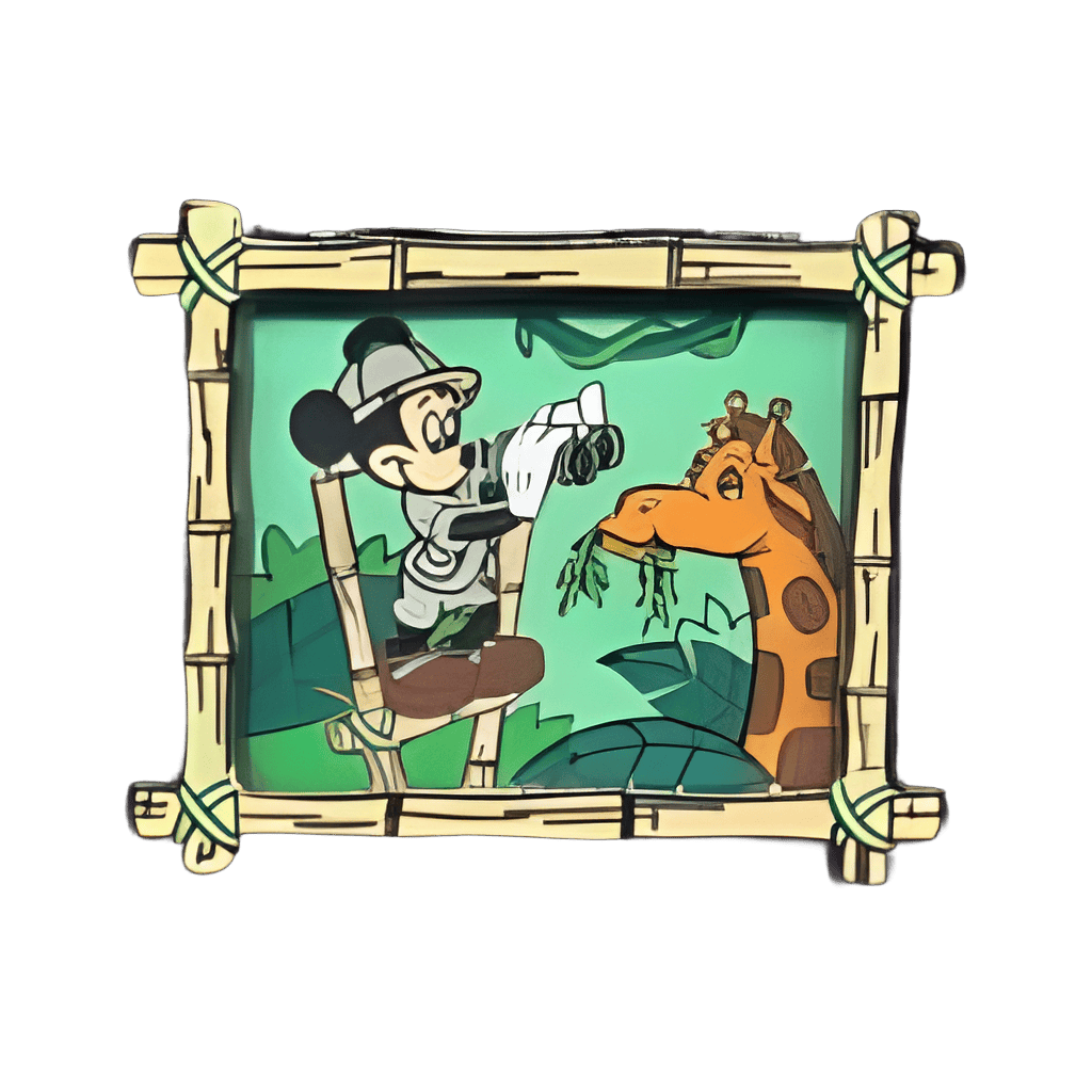 Bamboo Frame - Mickey and Giraffe Disney pin
