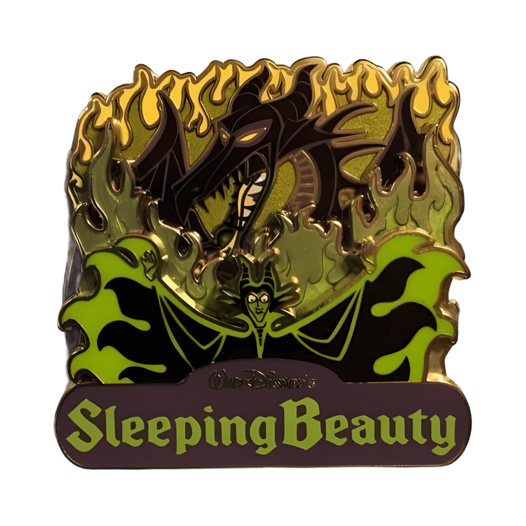 Variant 1 - Green Fire and Purple Border Disney pin