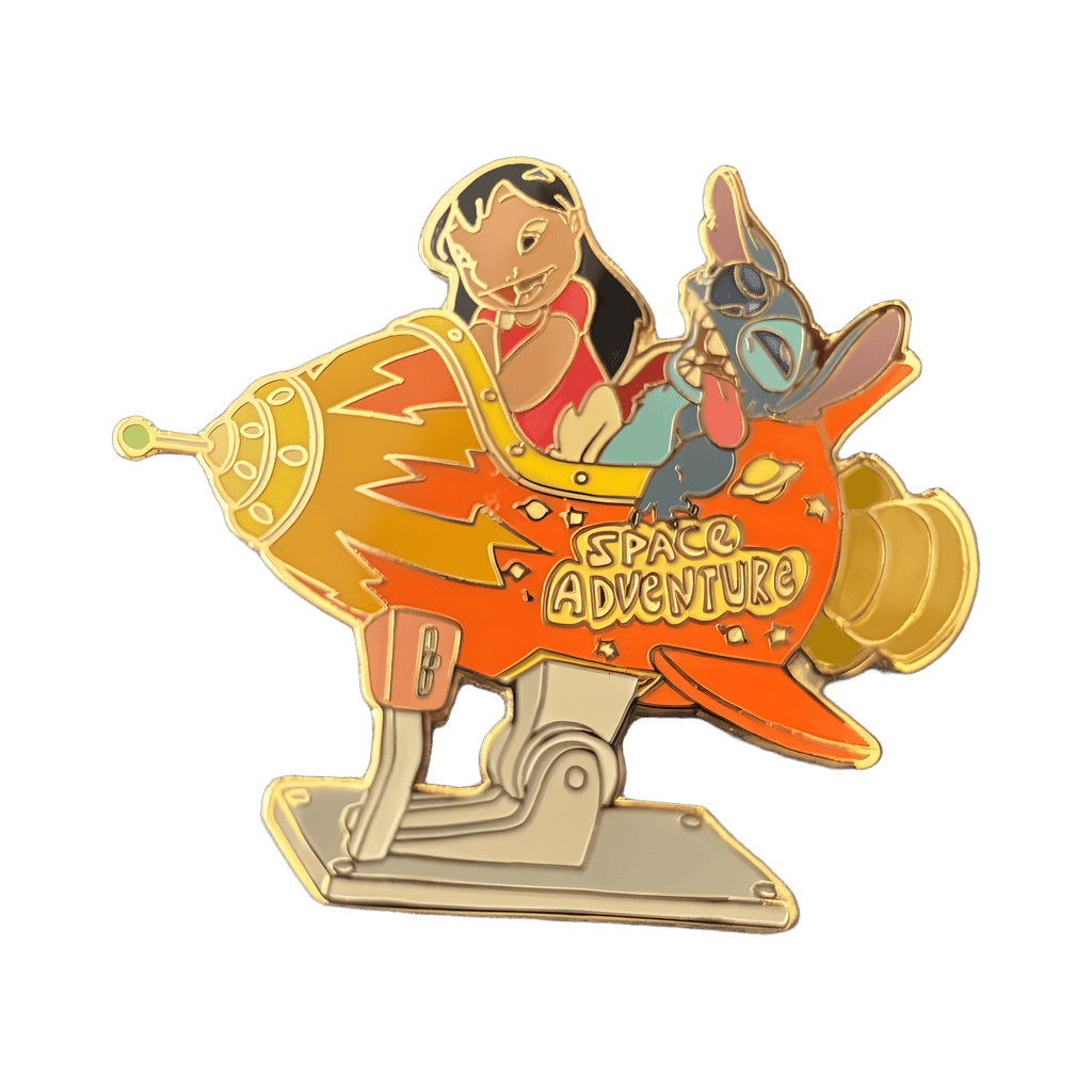 Stitch unhappy on rocket ride Disney pin