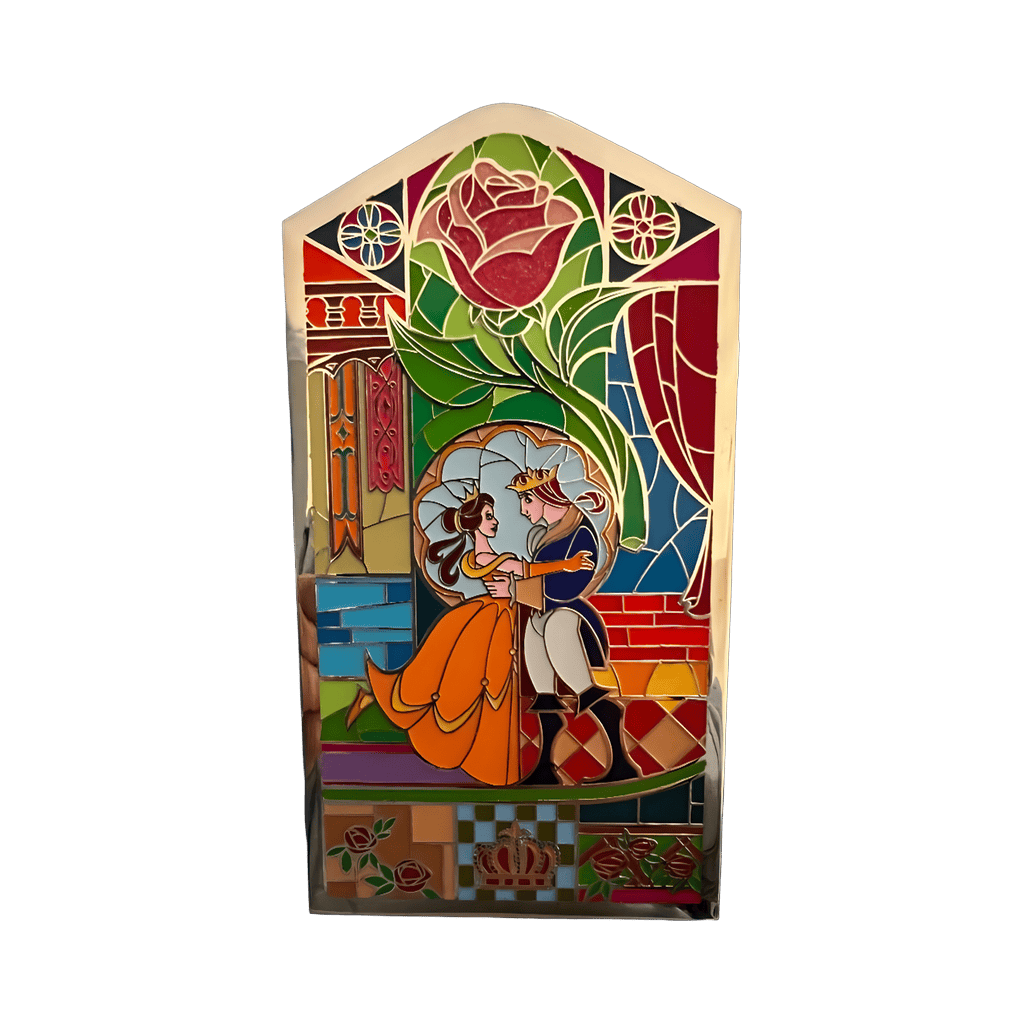 Beauty and the Beast Stained Glass Window Disney pin
