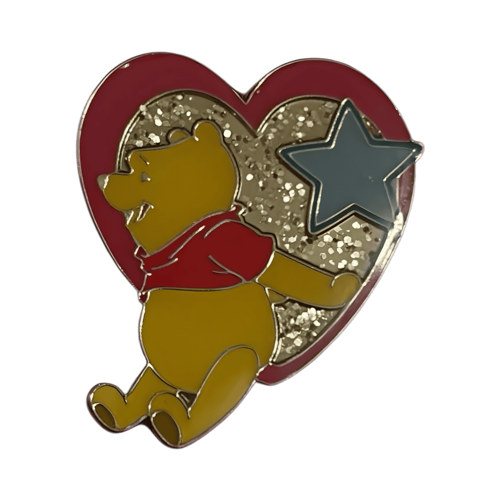 Winnie the Pooh in Glitter Heart Disney pin
