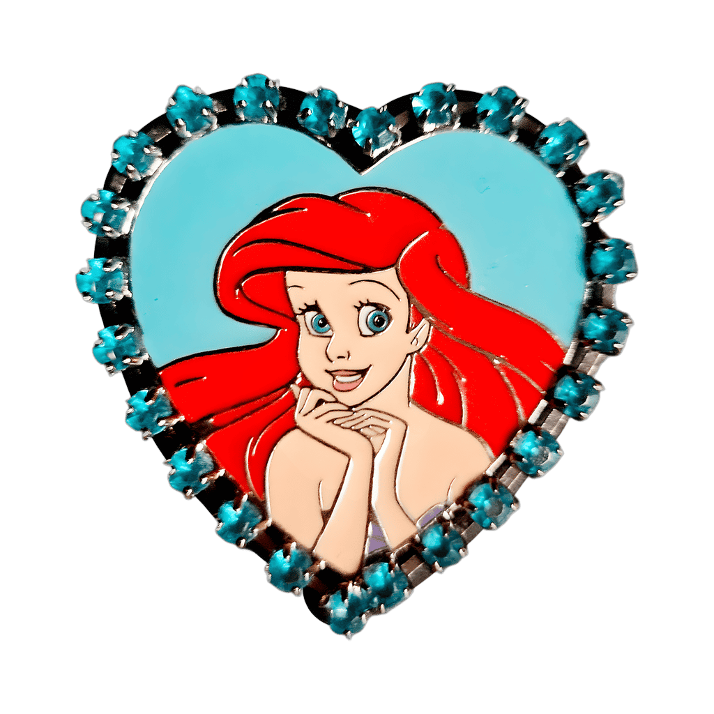 Ariel in Jeweled Heart, Teal Crystals Disney pin