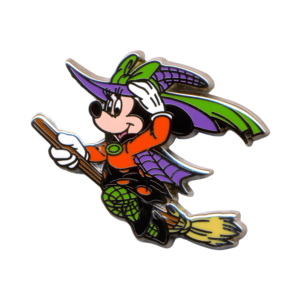 Halloween Figaro and Minnie Pin Set - Witch Minnie Riding a Broom Disney pin