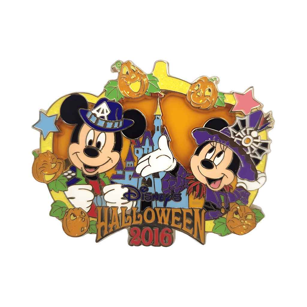 Mickey and Minnie Stained Glass Pumpkin Frame Disney pin