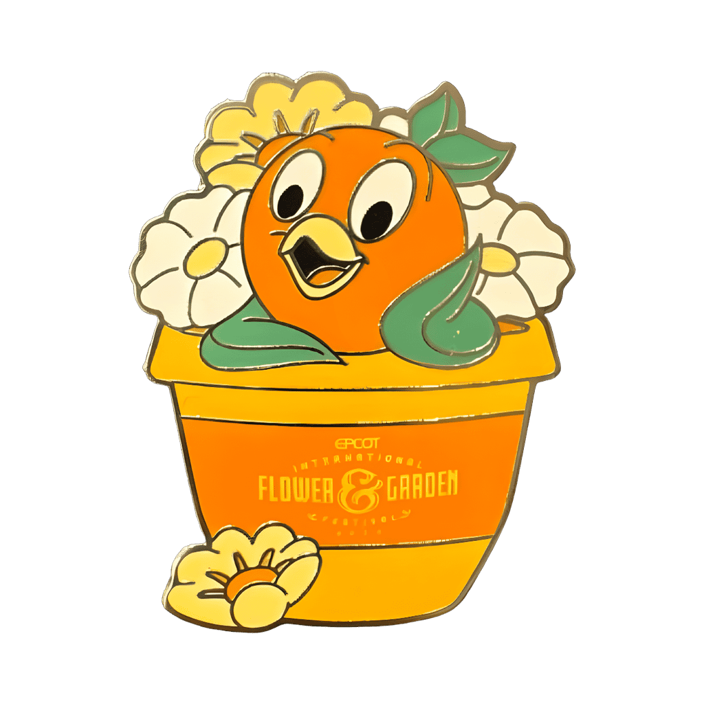 Orange Bird in Flower Pot Disney pin