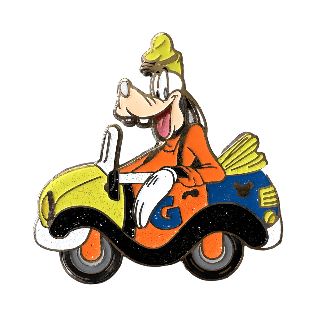 Goofy in an Orange, Green and Blue Car Disney pin