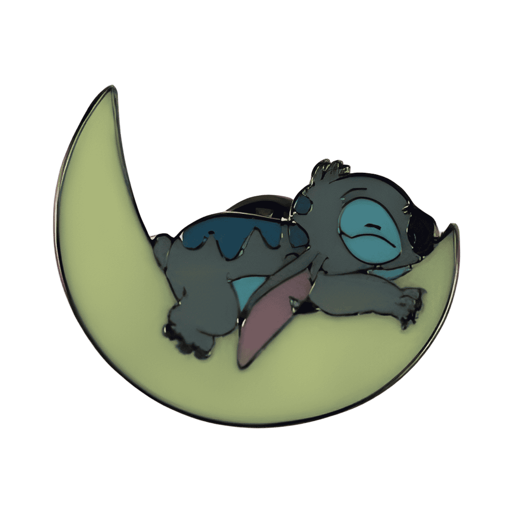 Stitch Sleeping on the Moon Glow in the Dark Disney pin