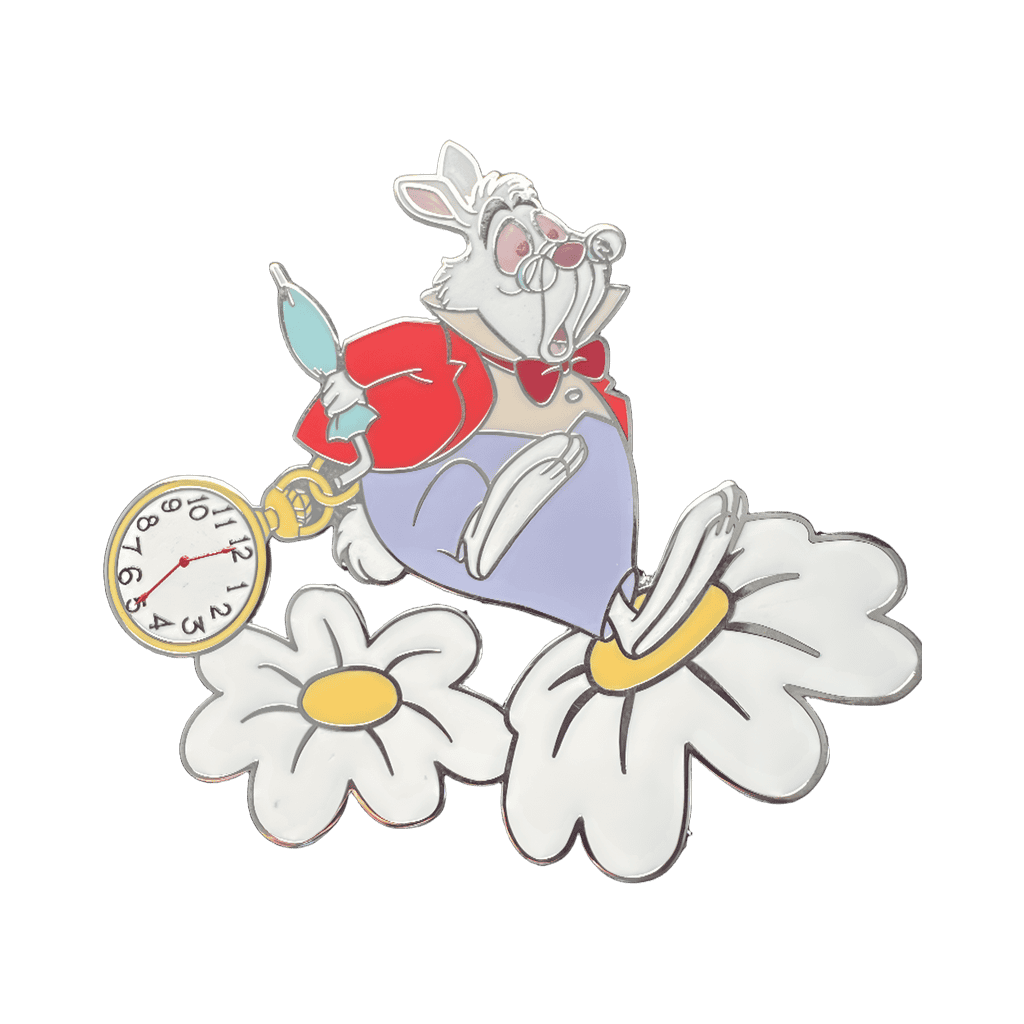 White Rabbit on Daisies Disney pin