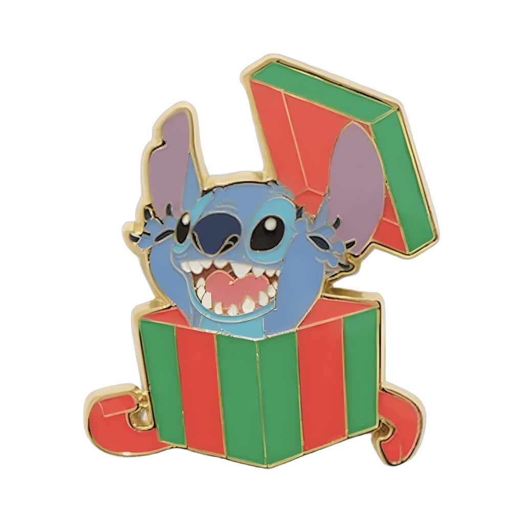 Stitch in Present Disney pin