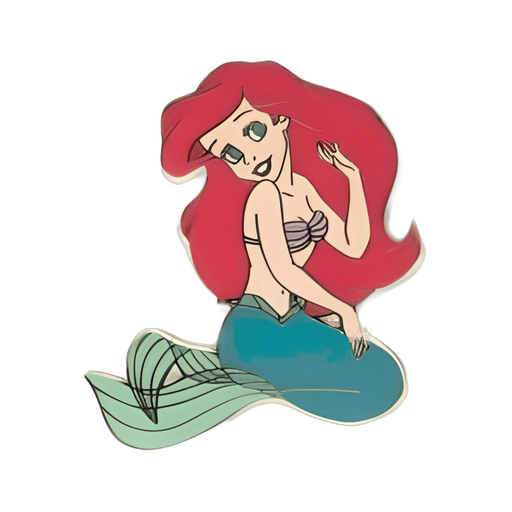 Mermaid Ariel Sitting Hand Raised Disney pin