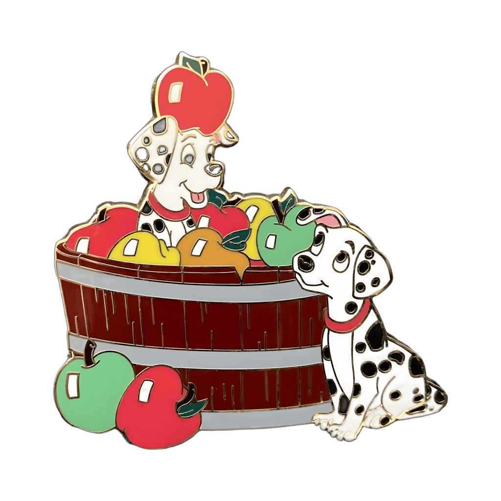 Dalmatians bobbing for apples Disney pin