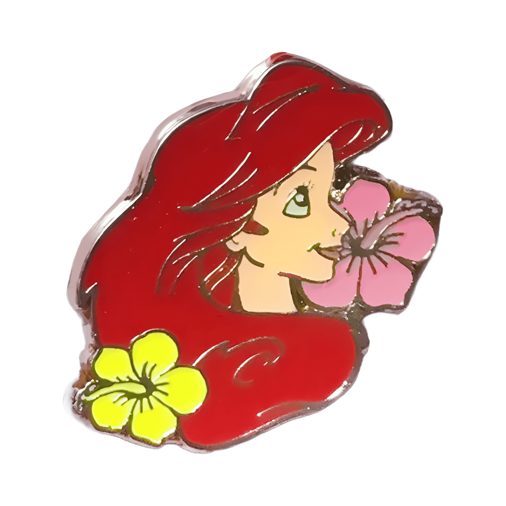 Ariel Profile with Hybiscus Flowers Disney pin
