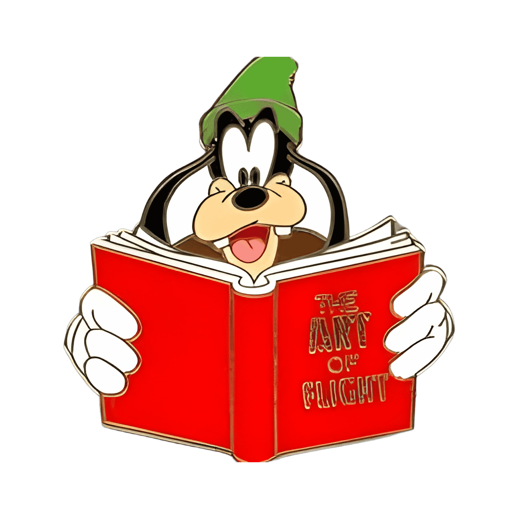Goofy Reading The Art of Flight Disney pin