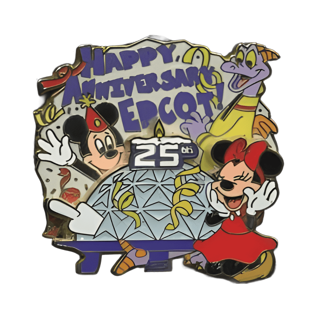 Happy 25th Anniversary Epcot - Figment, Mickey, and Minnie Disney pin