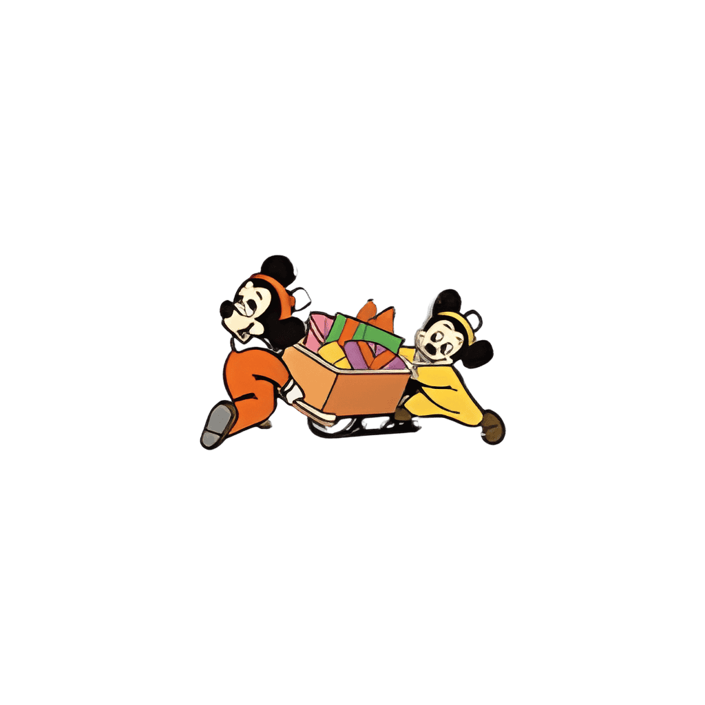 Days 17 Through 20 Pin Set - Nephews Morty and Ferdie with Present Sleigh Disney pin