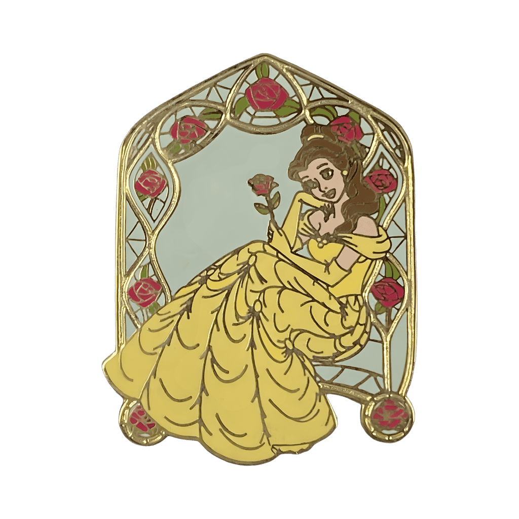 Belle Sitting in Rose Window Disney pin