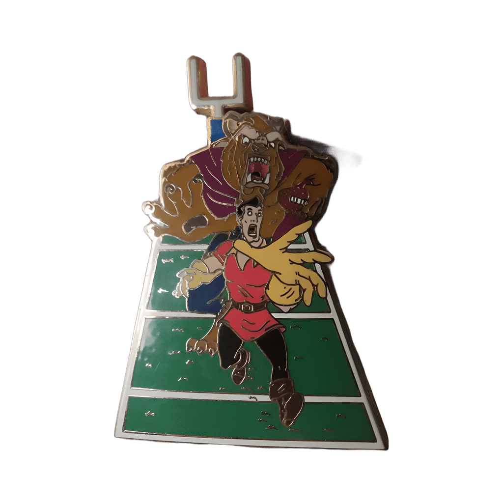 Beast Tackling Gaston on the Football Field Disney pin