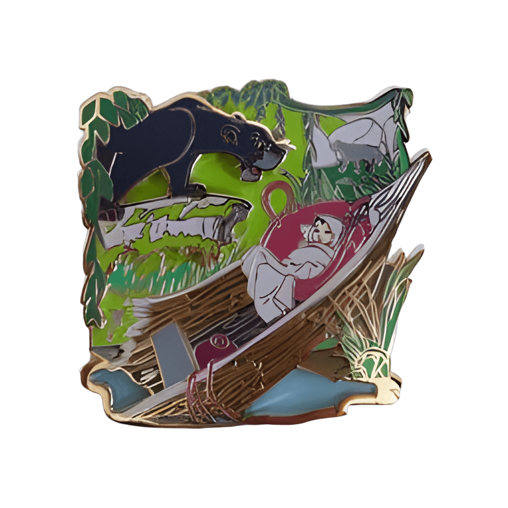 Bagheera and Baby Mowgli Disney pin